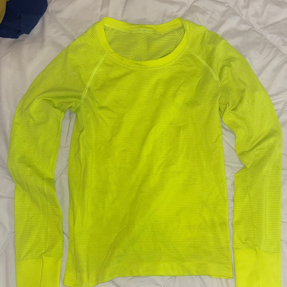 lululemon athletica Neon Yellow Long Sleeve Top
